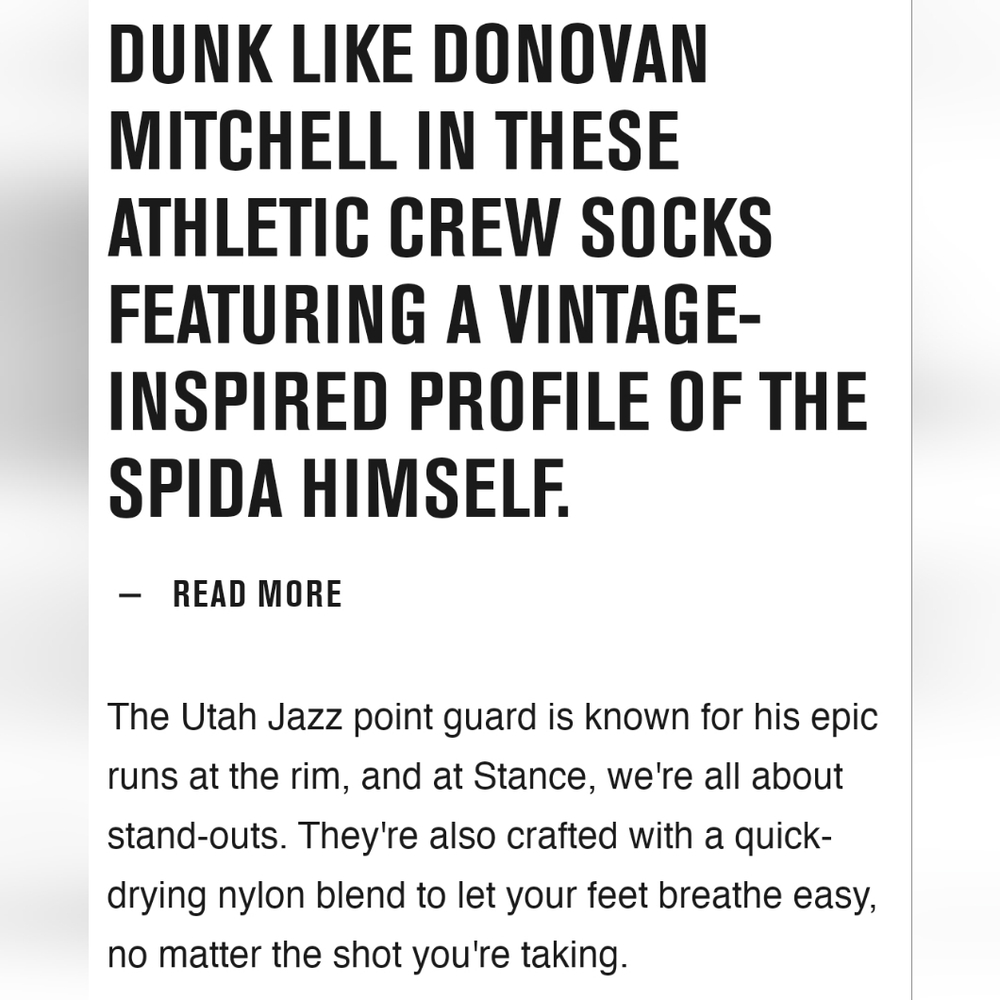 NWT Men's Utah Jazz Donovan Mitchell Stance Graded Crew Socks - Picture 8 of 10